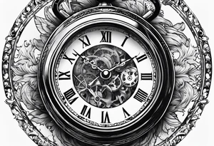 old school pocket watch
 exploded showing inner mechanism tattoo idea