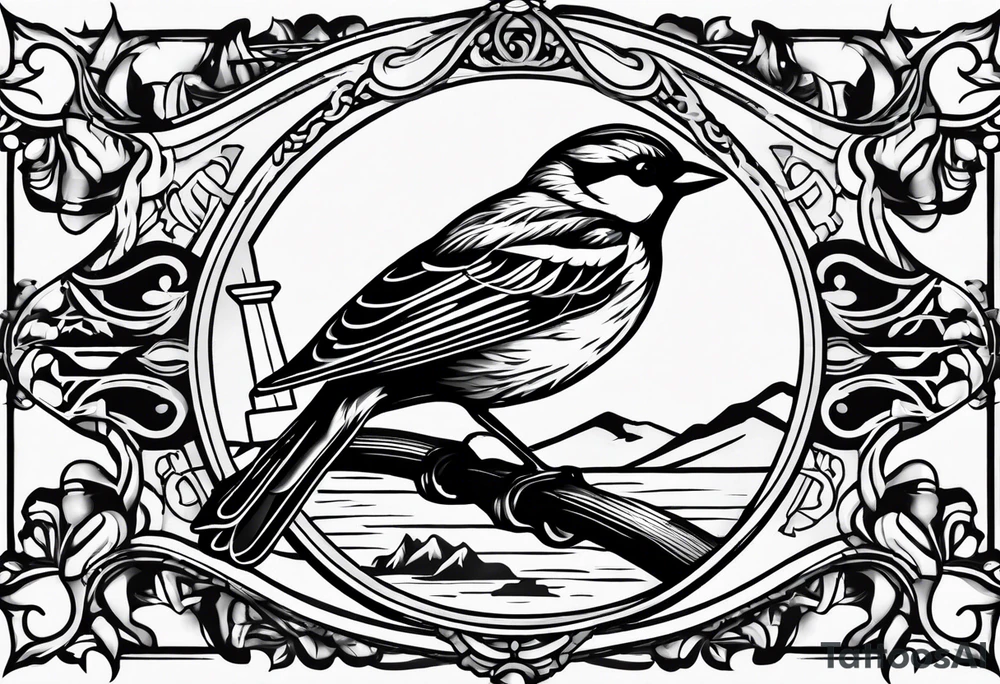 Anchor cross sparrow eye tattoo idea