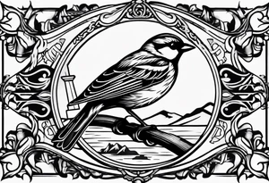 Anchor cross sparrow eye tattoo idea