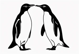 single line penguin tattoo idea