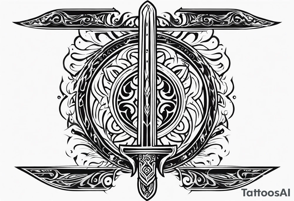 Valhalla fire sword tattoo idea