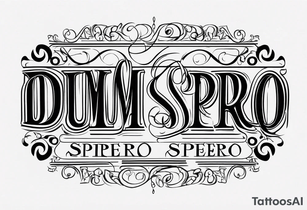 (Dum spiro spero) in a line tattoo idea