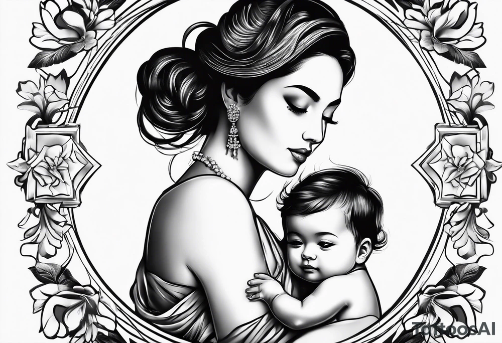 mom and child view from back tattoo idea