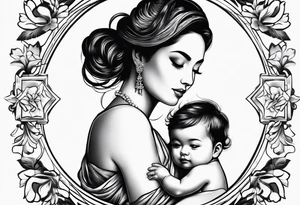 mom and child view from back tattoo idea