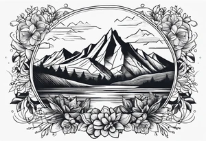 , mountains, food, music, dance tattoo idea