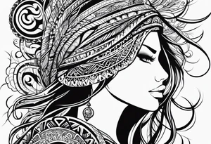 Water flowing tribal designed tattoo tattoo idea