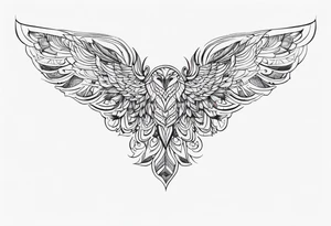 blackwork style with its wings outstretched in flight tattoo idea