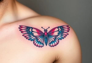 A Butterfly with Egyptian Hieroglyph Wings
 (only red , blue and black are possible colors) tattoo idea