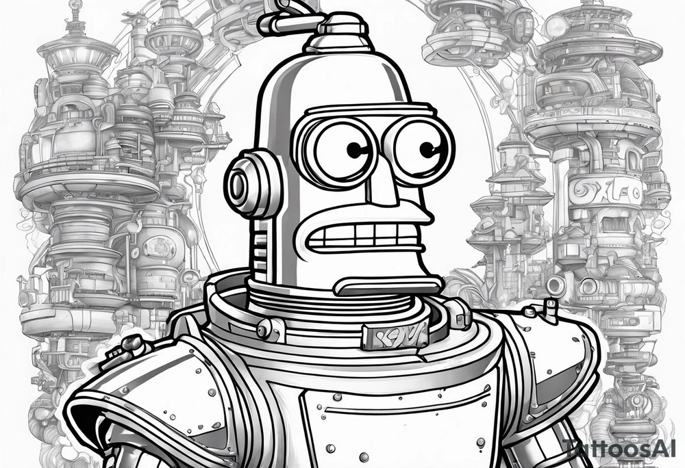Futurama Bender Fry's that where he says fuck you tattoo idea