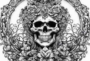 Skeleton wrapped in vines tattoo idea