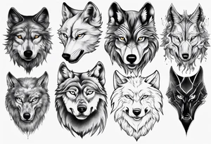Wolf sleeve tattoo idea