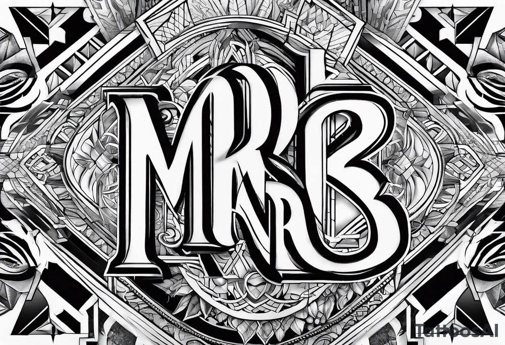 only letters "MRBG" tattoo idea