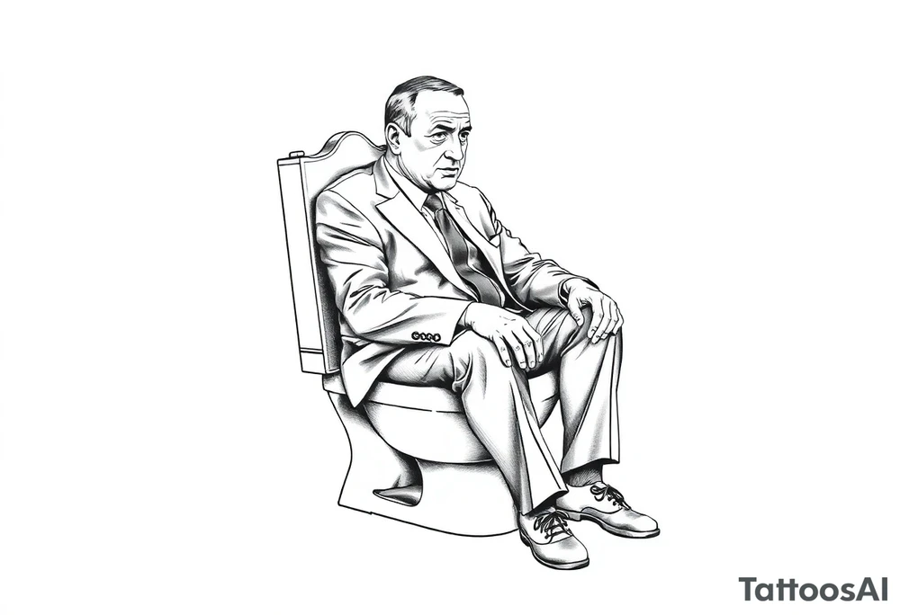 bibi netanyahu sitting in the 
 toilet tattoo idea