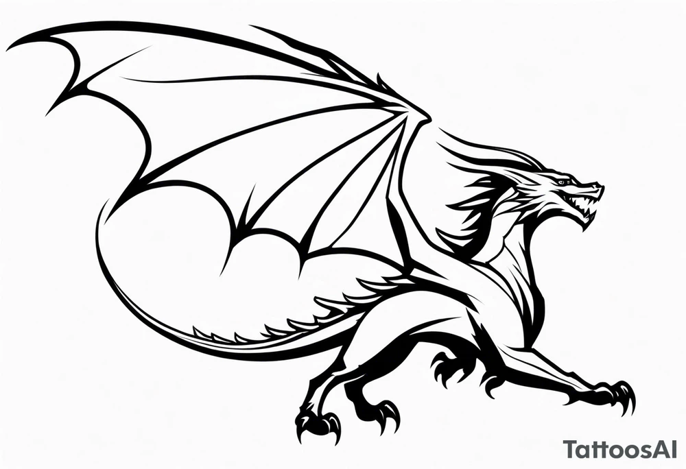 Wyvern silhouette tattoo idea