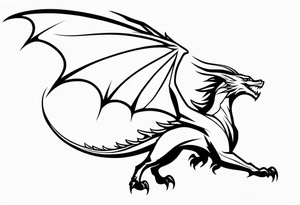 Wyvern silhouette tattoo idea