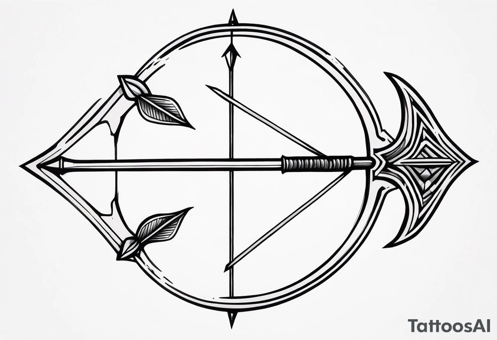 bow and arrow not stretched tattoo idea
