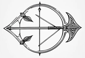 bow and arrow not stretched tattoo idea
