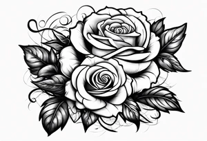 Lightning with roses around it tattoo idea