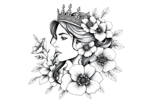 Strong, queen, warrior, survivor, flowers tattoo idea