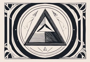 letter delta inside a circle, subtle, for young woman tattoo idea