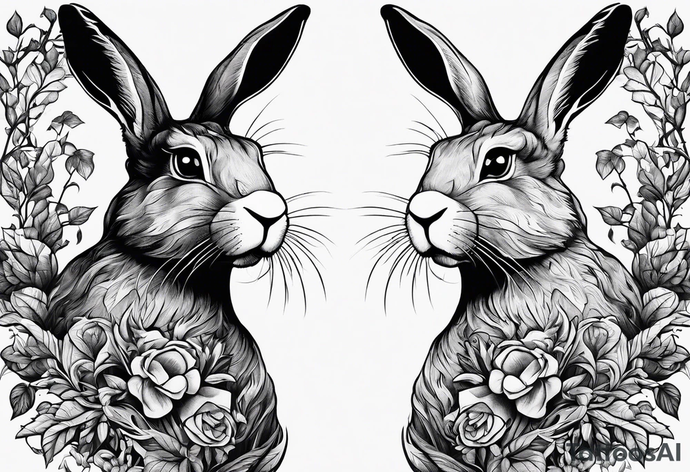 hare, ivy
Show as a band for around an arm tattoo idea