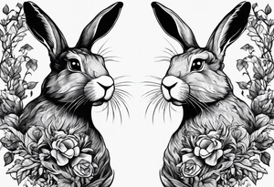 hare, ivy
Show as a band for around an arm tattoo idea