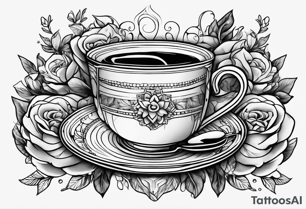 books and coffee tattoo idea