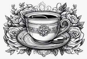 books and coffee tattoo idea