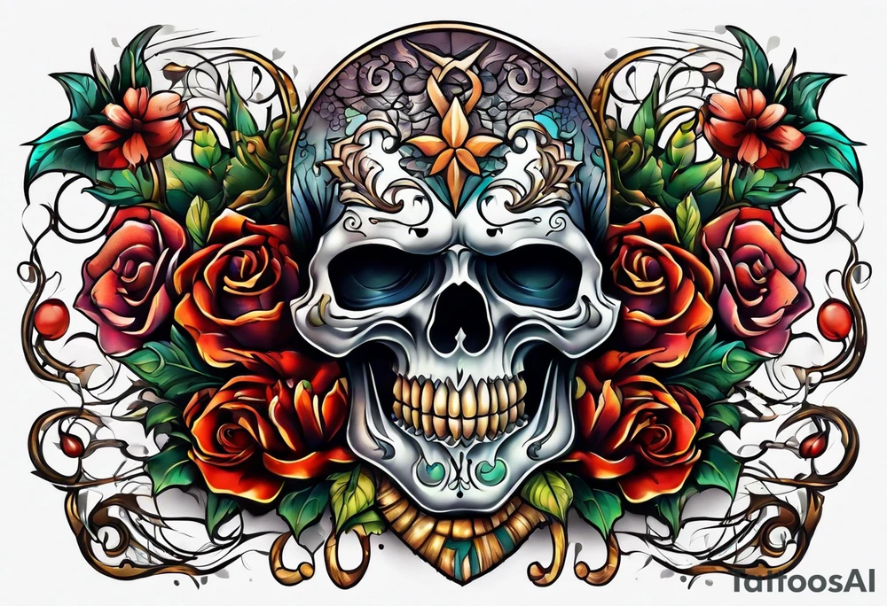 Scary chest tattoo idea