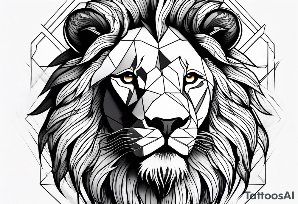 Powerful majestic lion tattoo idea