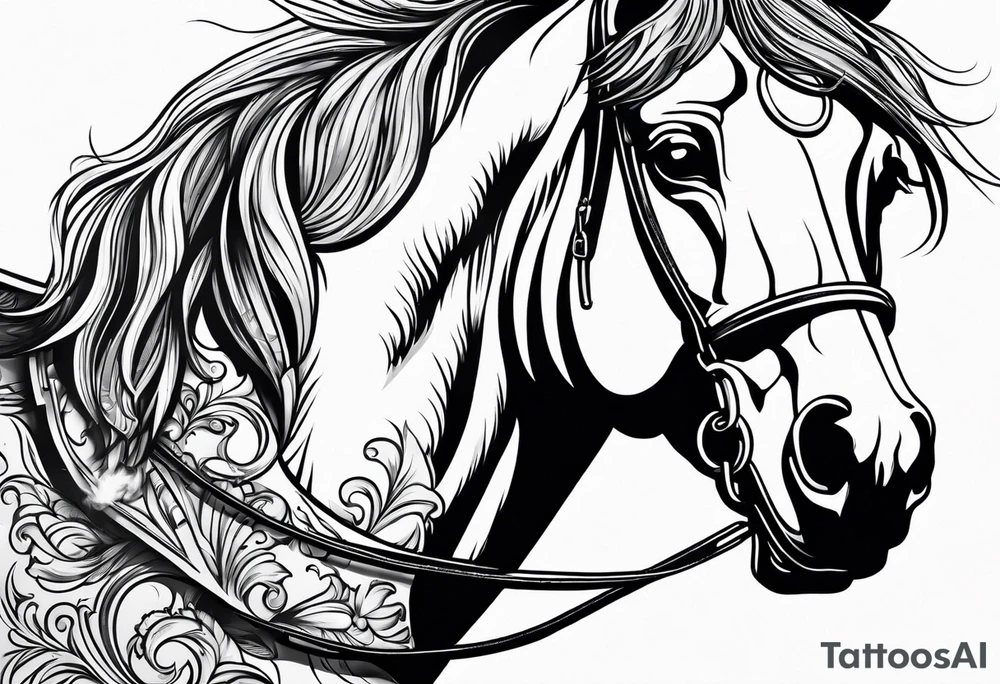 horse smoking a cigarette tattoo idea