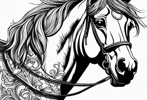 horse smoking a cigarette tattoo idea
