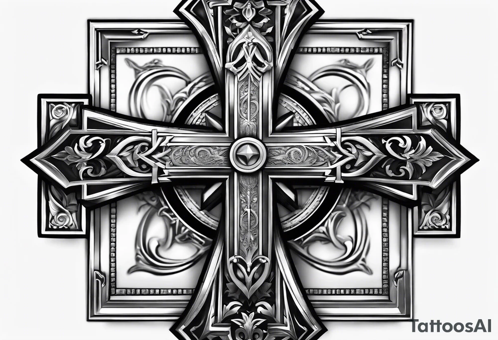 Cross with Roman numeral Jan 18 2023 tattoo idea