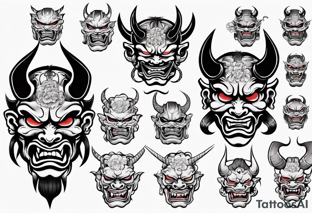 oni mask tattoo idea