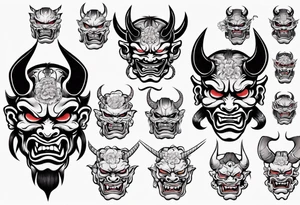 oni mask tattoo idea