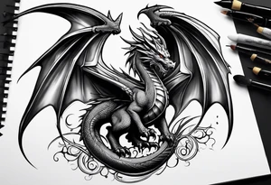 dragon winged tattoo idea