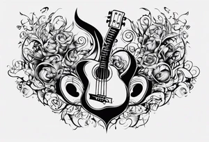 music stave hearth tattoo idea