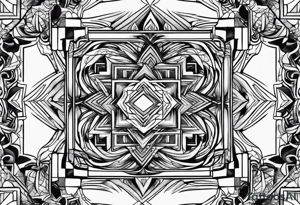 Fractal square tattoo idea