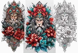 warrior, snow, flower tattoo idea