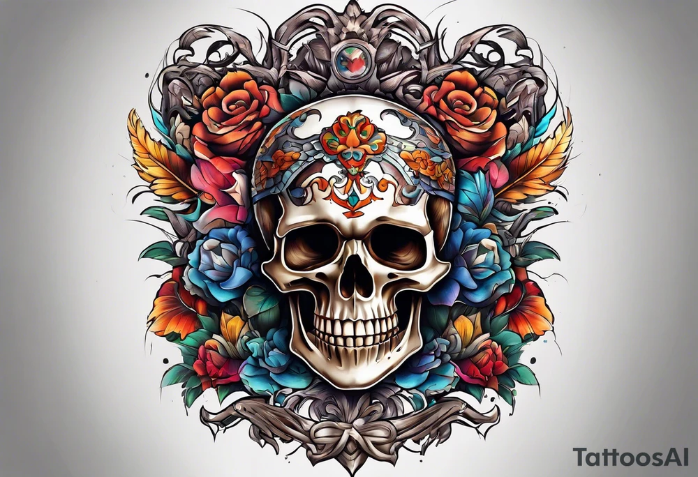 skeleton running from the world tattoo idea