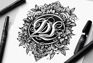 DLC initials together tattoo idea