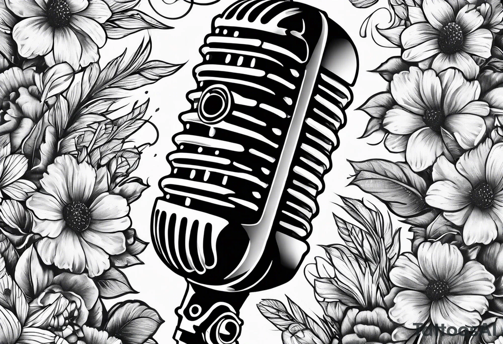 A microphone in nature tattoo idea