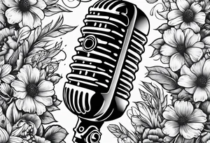 A microphone in nature tattoo idea