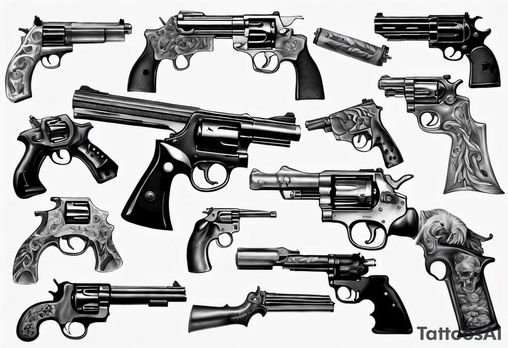 guns
 realistic tattoo idea