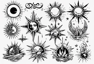 Wasser Nymphe Sonne tattoo idea