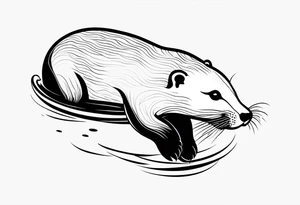 otter swimming tattoo idea