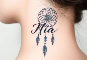 Name Nia in a  dreamcatcher tattoo idea
