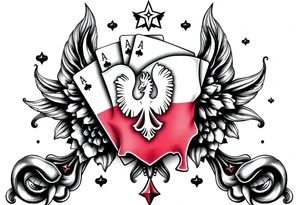 Poland symbol and poker cards Add casino money to it. tattoo idea