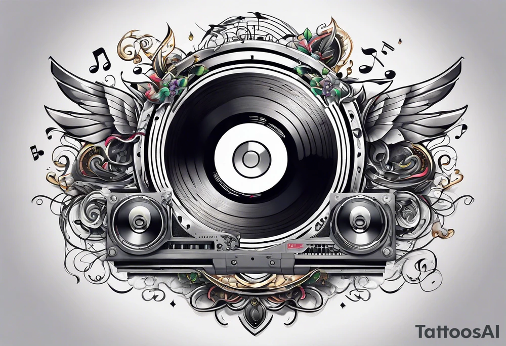 sleeve

intertwined music notes, cassette tape record tattoo idea