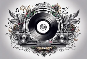 sleeve

intertwined music notes, cassette tape record tattoo idea